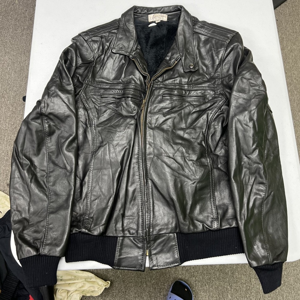 Jean Pierre leather moto jacket mens 42L
